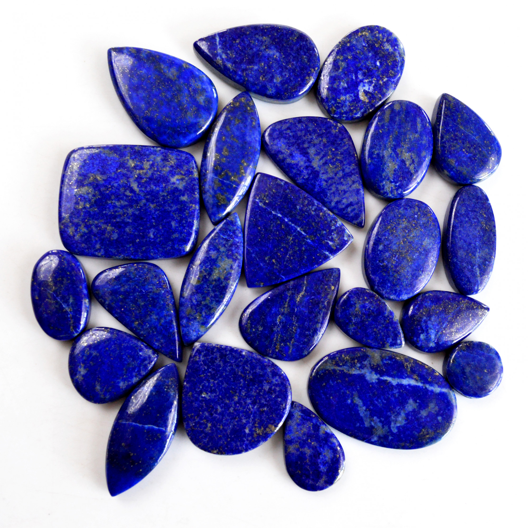 23 Pcs 422 Cts Natural Lapis Lazuli Cabochon Gemstone Lot For Jewelry Making 15x10-28x23mm14113