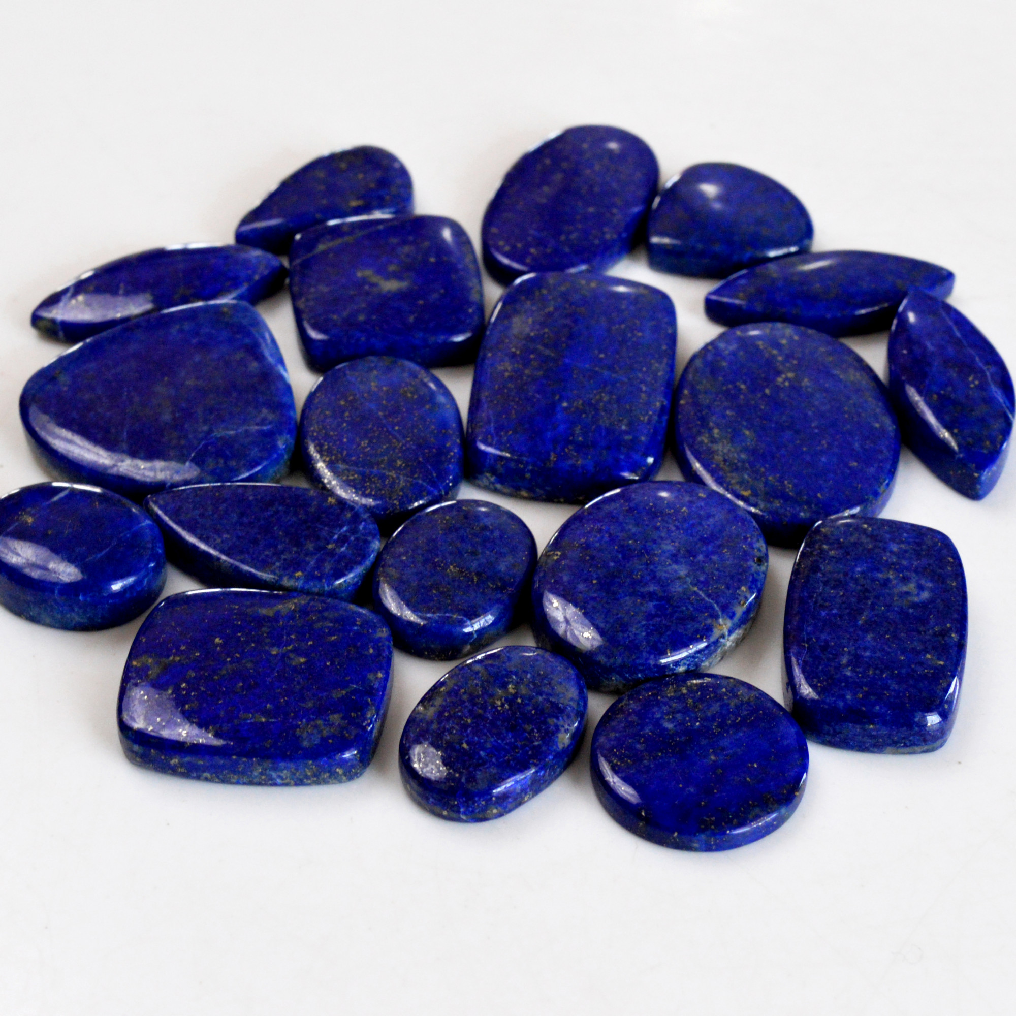 19 Pcs 424 Cts Natural Lapis Lazuli Cabochon Gemstone Lot For Jewelry Making 18x13-31x19mm14115