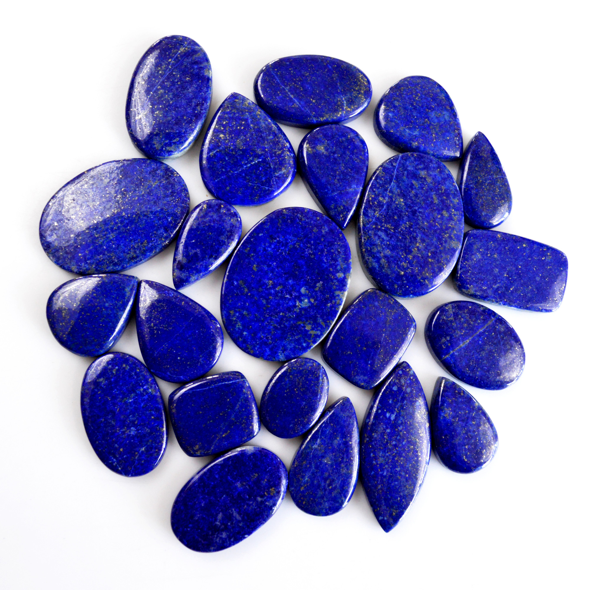 22 Pcs 514 Cts Natural Lapis Lazuli Cabochon Gemstone Lot For Jewelry Making 17x12-34x24mm14116