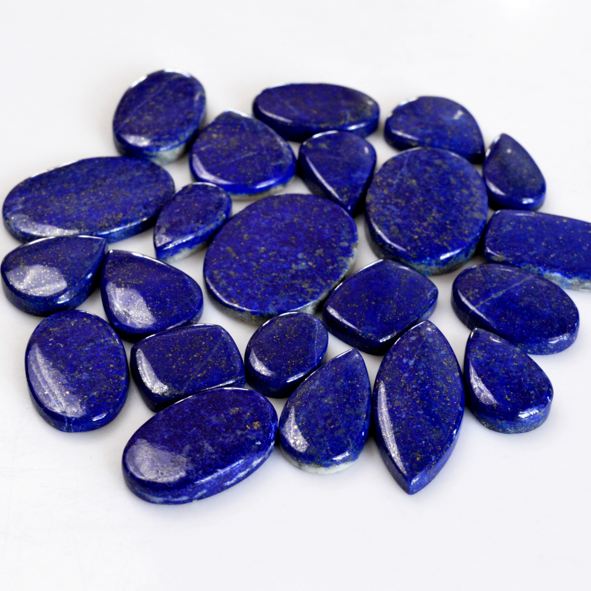 22 Pcs 514 Cts Natural Lapis Lazuli Cabochon Gemstone Lot For Jewelry Making 17x12-34x24mm14116