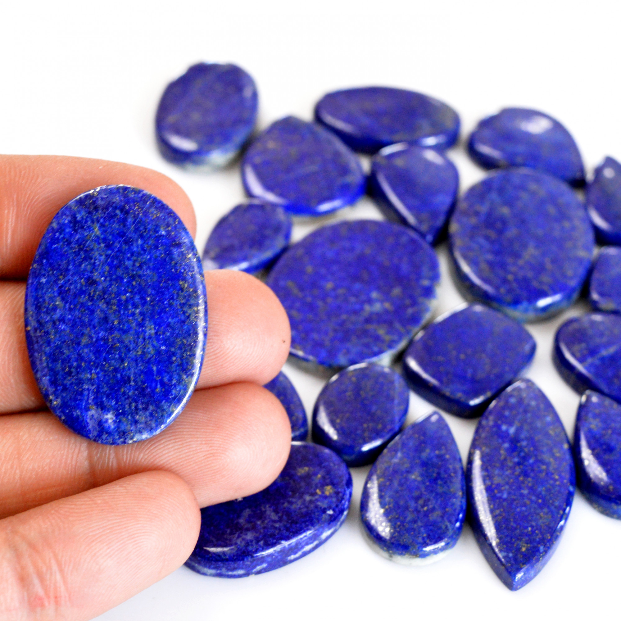 22 Pcs 514 Cts Natural Lapis Lazuli Cabochon Gemstone Lot For Jewelry Making 17x12-34x24mm14116