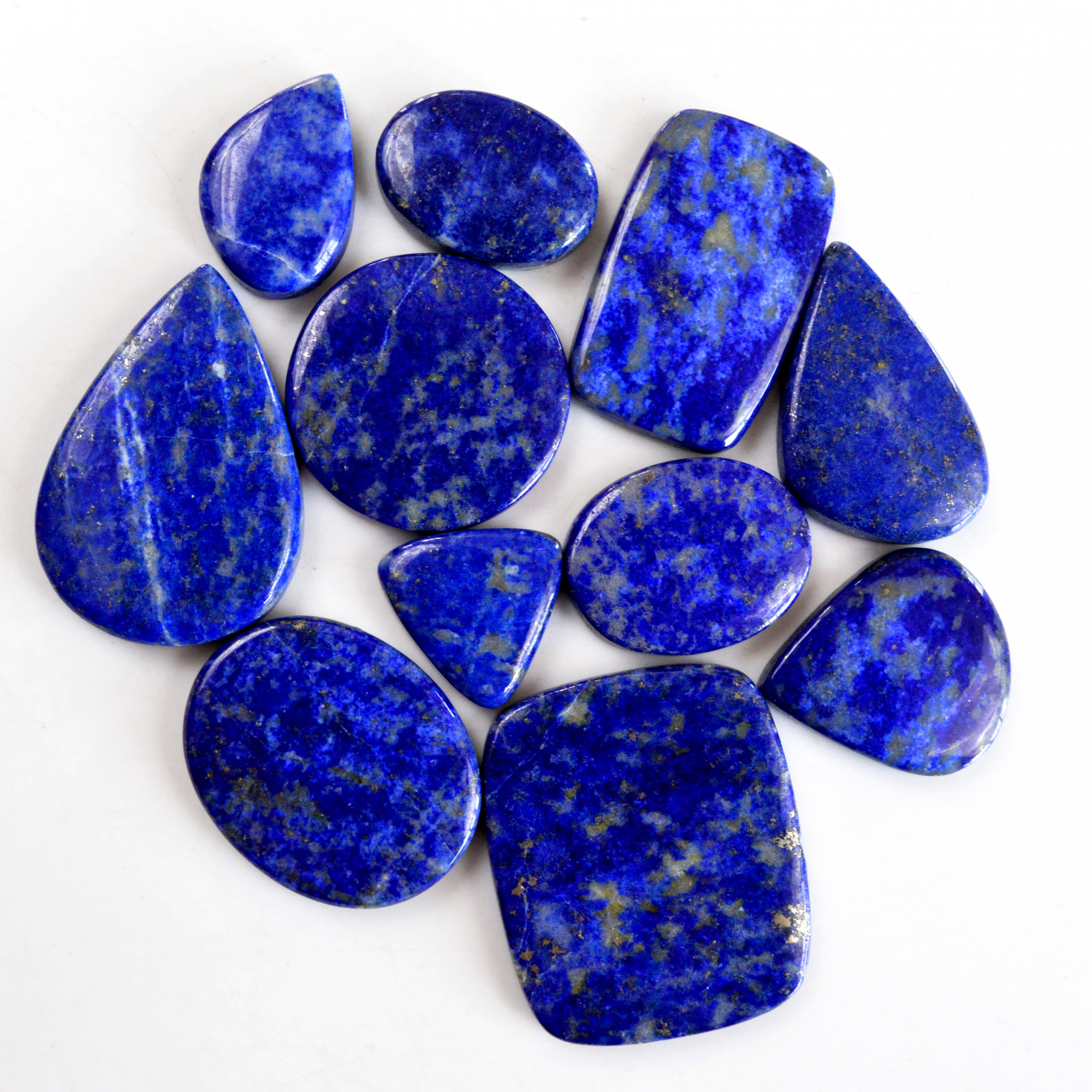 11 Pcs 293 Cts Natural Lapis Lazuli Cabochon Gemstone Lot For Jewelry Making 16x15-32x27mm14119