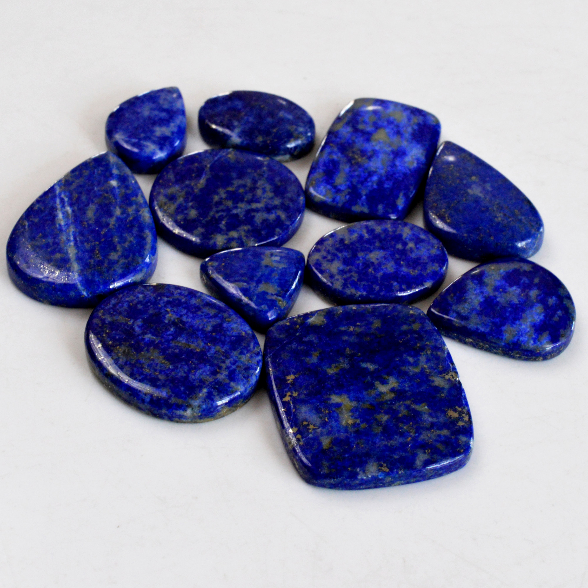 11 Pcs 293 Cts Natural Lapis Lazuli Cabochon Gemstone Lot For Jewelry Making 16x15-32x27mm14119