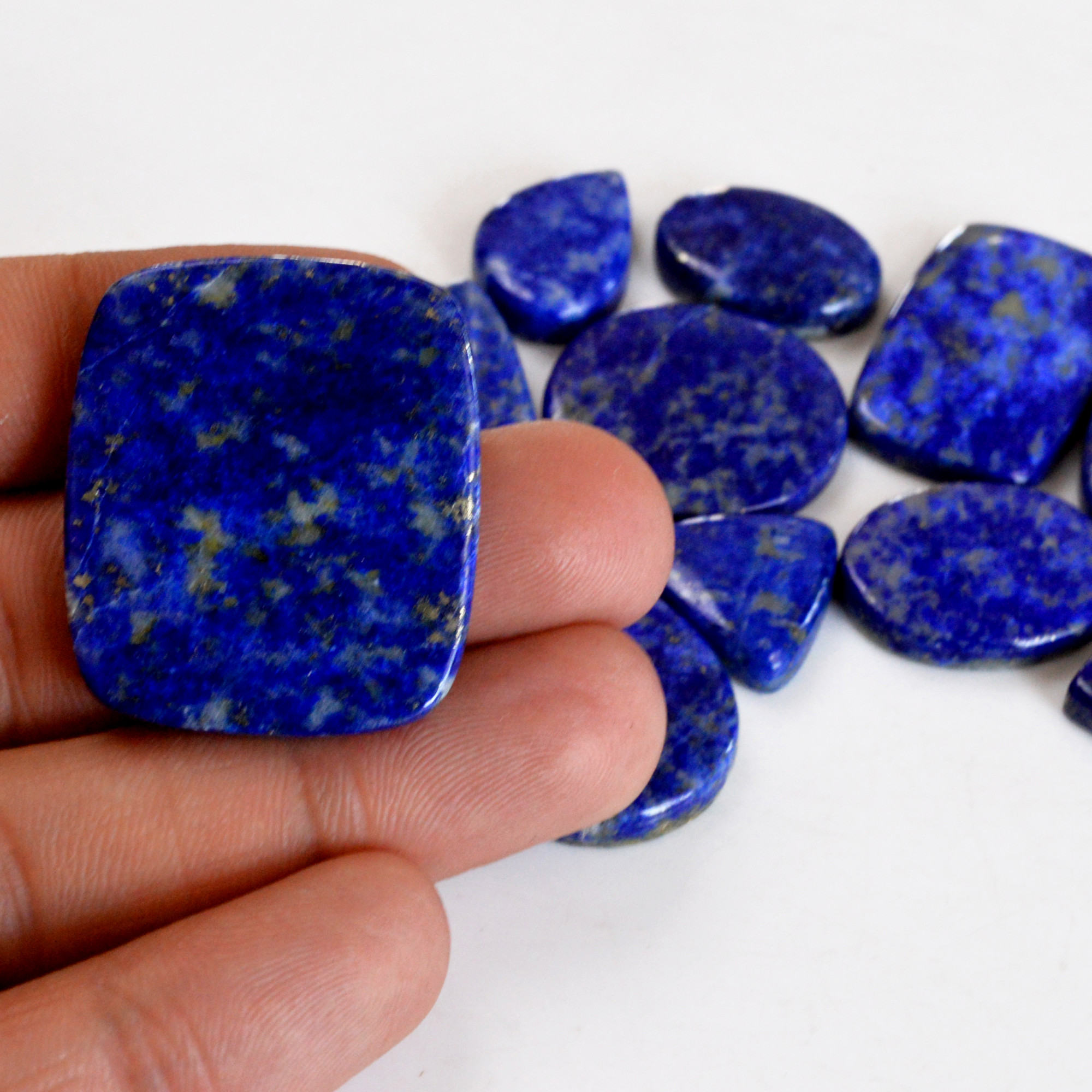 11 Pcs 293 Cts Natural Lapis Lazuli Cabochon Gemstone Lot For Jewelry Making 16x15-32x27mm14119