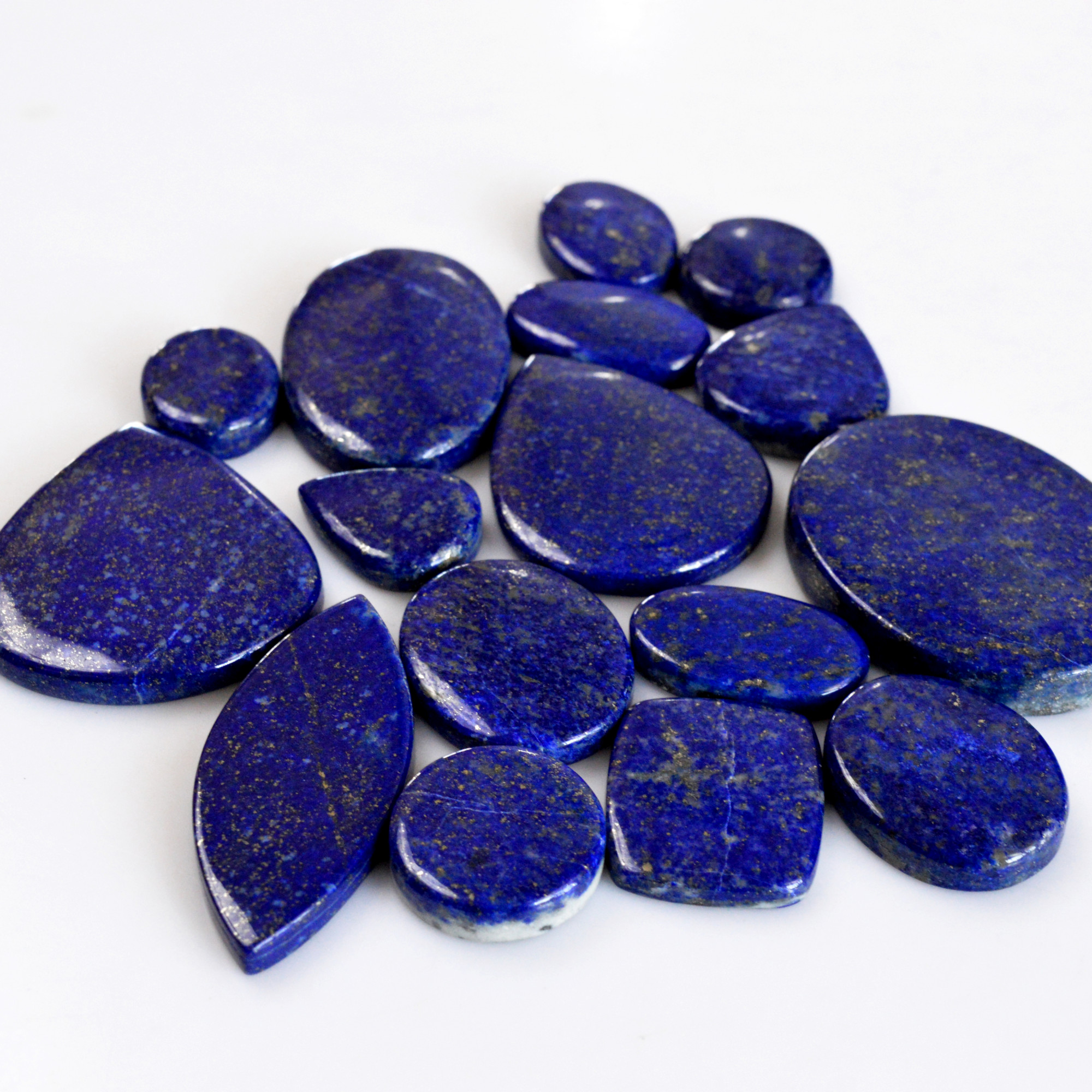 16 Pcs 510 Cts Natural Lapis Lazuli Cabochon Gemstone Lot For Jewelry Making 17x14-39x32mm14120