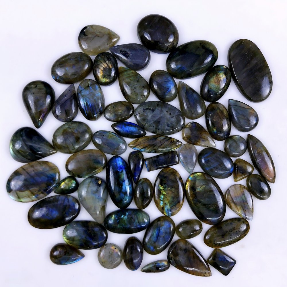 53pc 1777Cts Labradorite Cabochon Multifire Healing Crystal For Jewelry Supplies, Labradorite Necklace Handmade Wire Wrapped Gemstone Pendant 50x28 20x12mm#6287