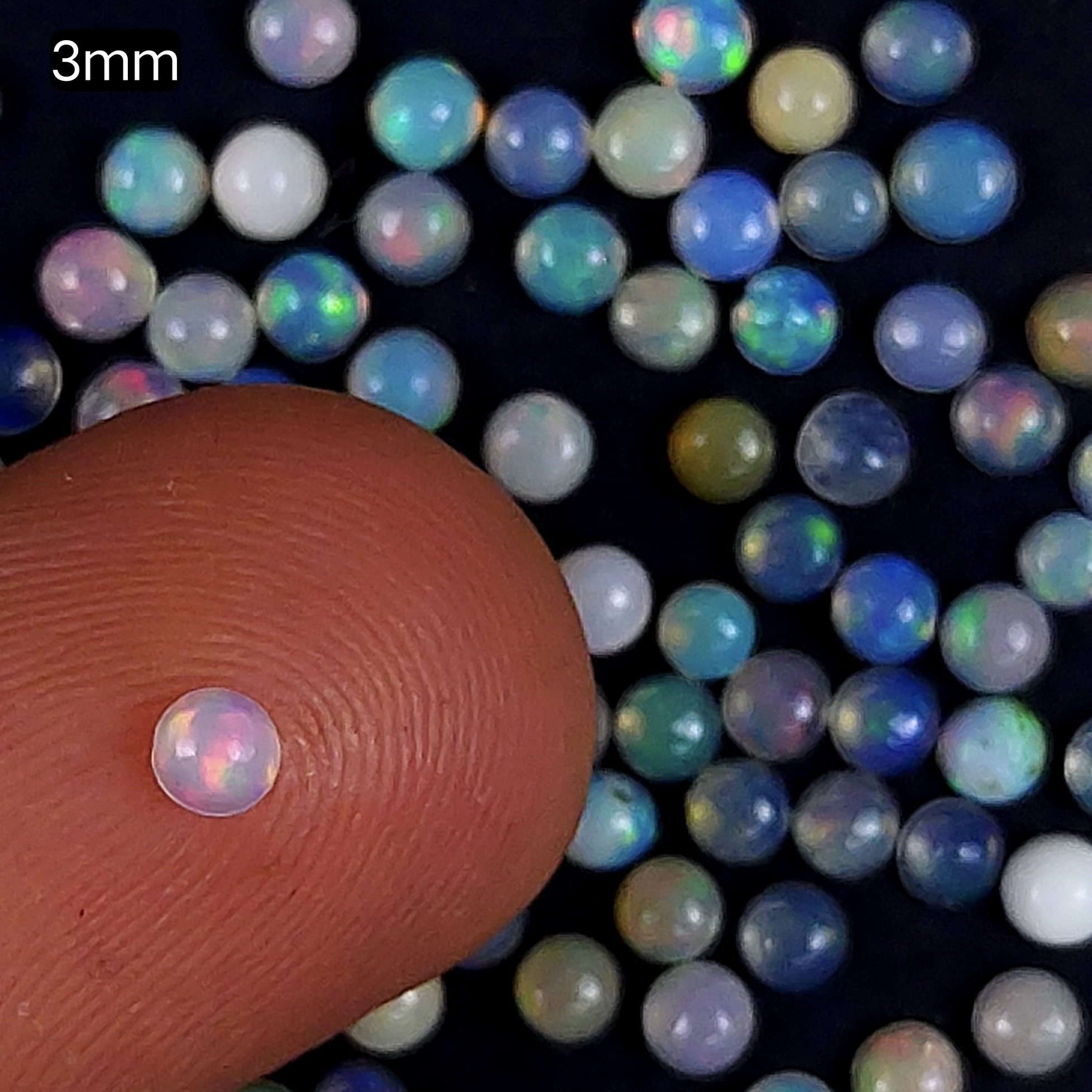 100Pcs 7cts Lot Natural Ethiopian Opal Calibrated Round Shape Cabochons for Jewelry Making 3x3 R-7065