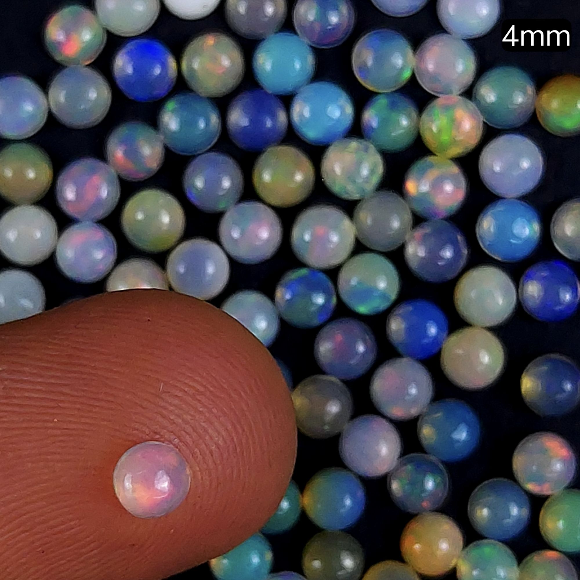 100Pcs 18cts Lot Natural Ethiopian Opal Calibrated Round Shape Cabochons for Jewelry Making 3x3 R-7124